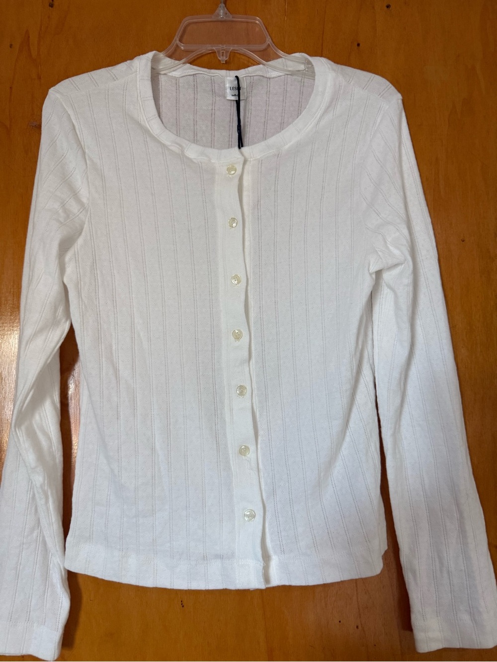 NWT Leset Pointelle Cardigan in White!